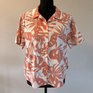 Women’s Far West Orange Tropical Short sleeve blouse size M